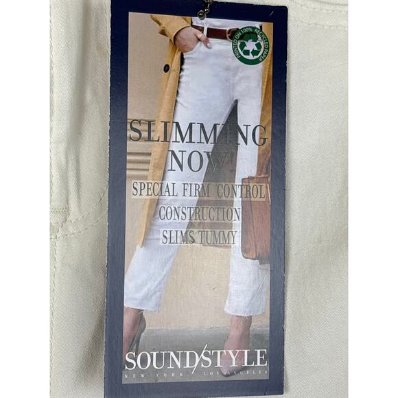 Sound Style Womens 4 White High Rise Straight Leg Denim Jeans NWT - Picture 4 of 9